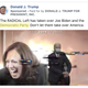 The new Facebook ad from the Donald J. Trump presidential campaign, with highlighted text by Gizmodo